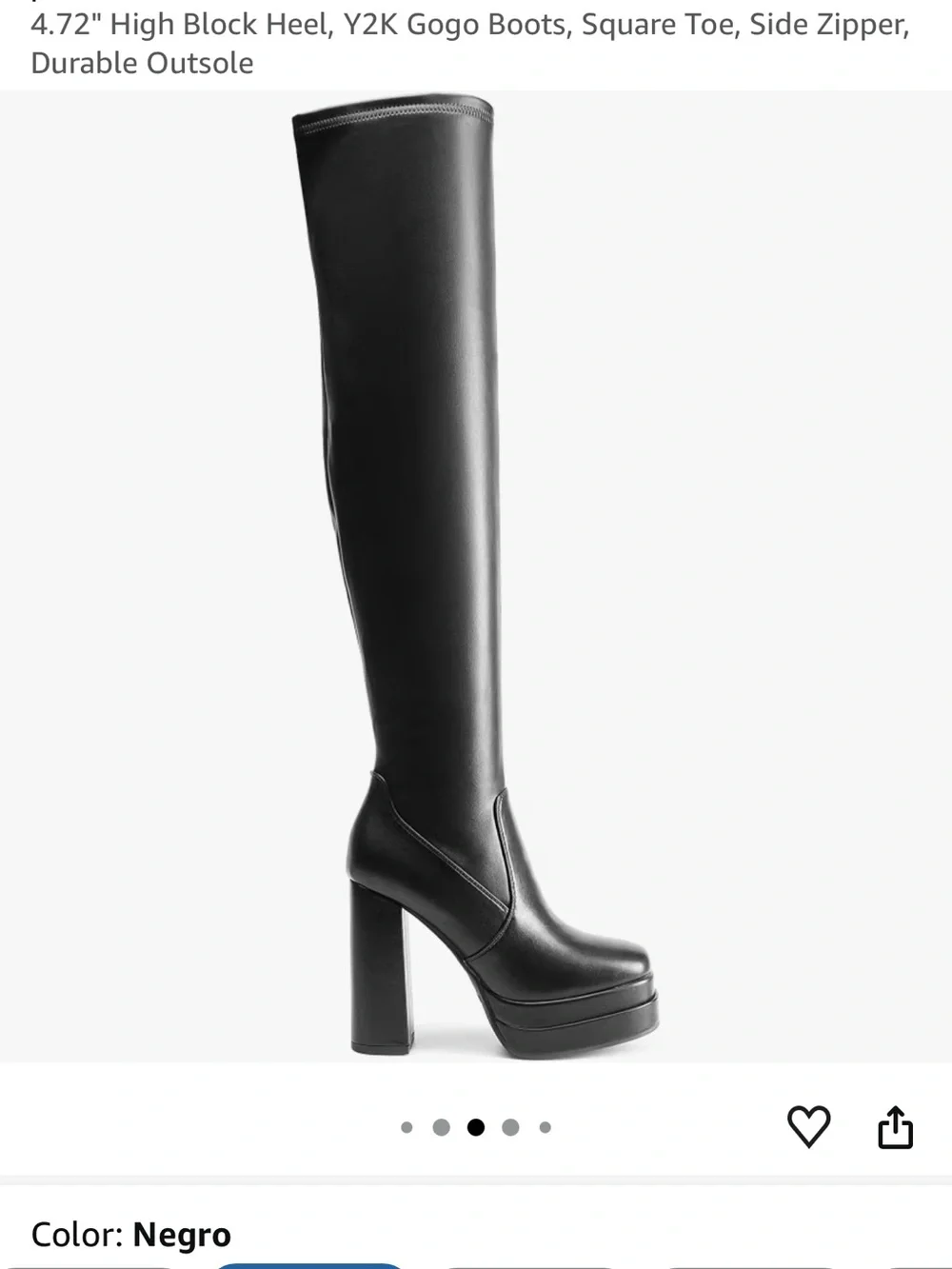 Dream Pairs Black Over-the-Knee Platform Block Heel Boots - Square Toe